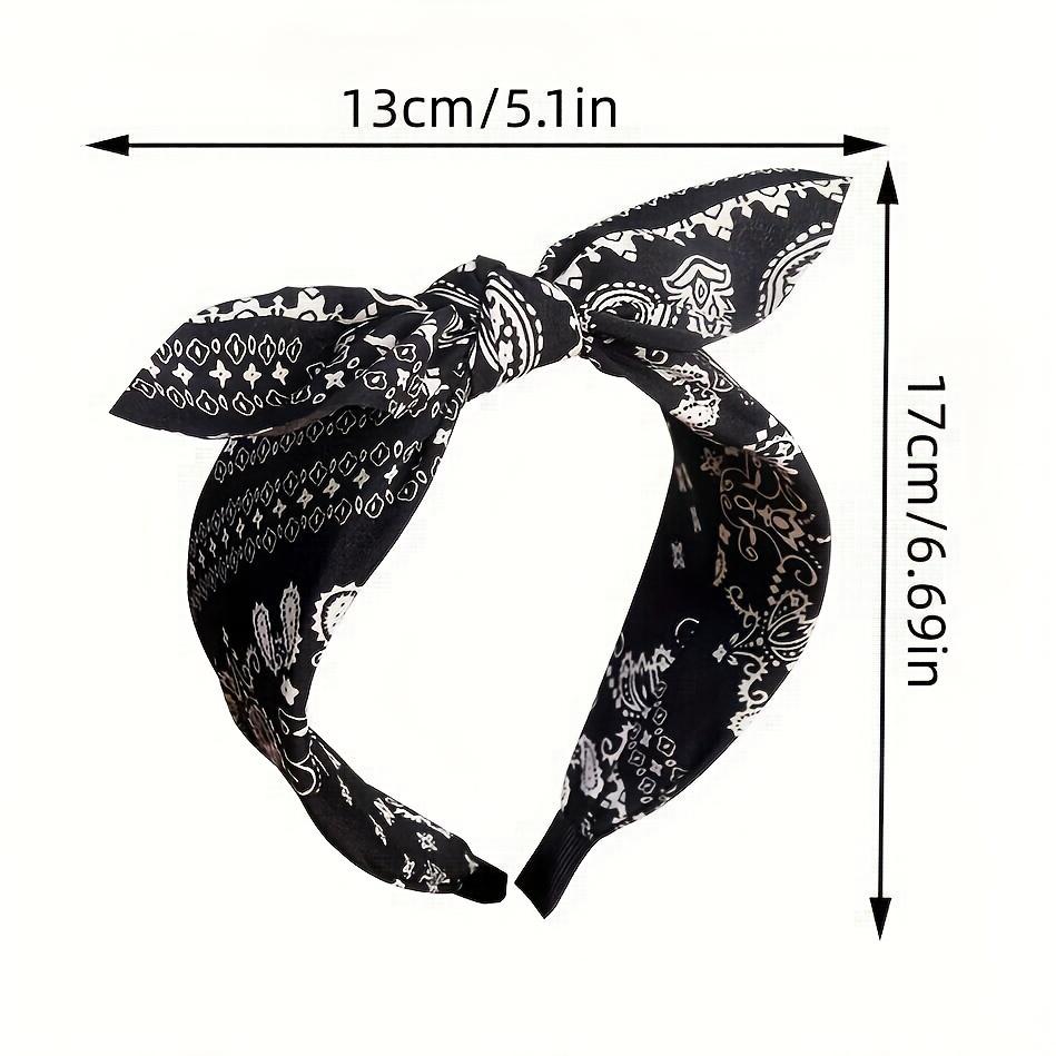 1pc New Simple Retro Fashion Paisley Flower Bow Rabbit Ear Wide Bright Color Fabric Headband Bundle for Women hair accessories