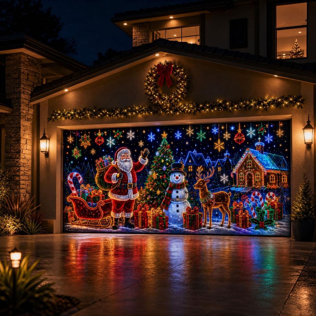 Christmas -in-the-Dark Door Cover, Extra Large 180400 cm, for Holiday Decorations
