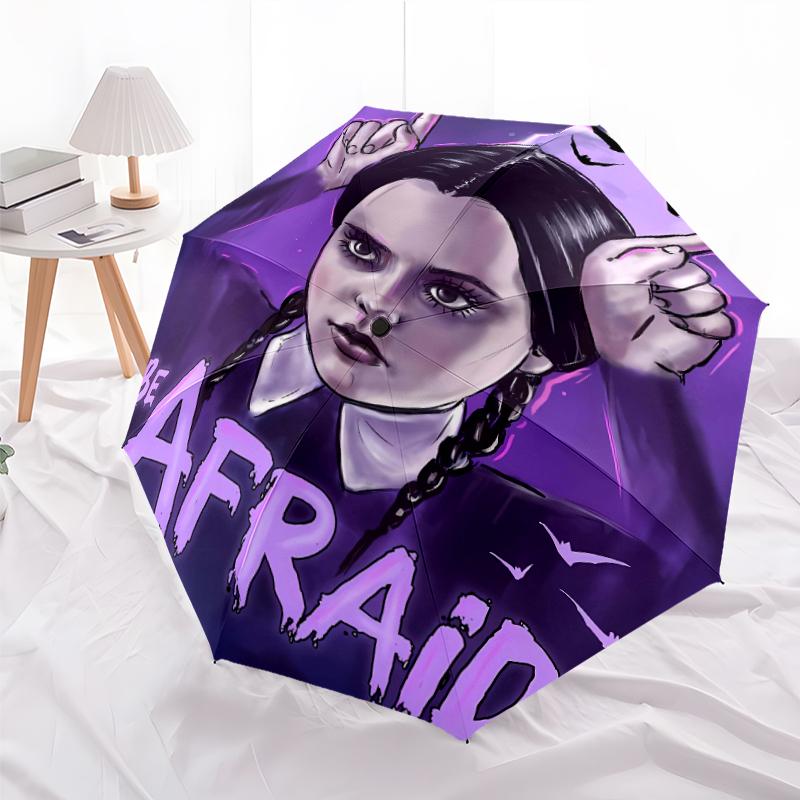 1pc Addams Family Wednesday1 Umbrella, Sun Protection, And UV Shielding. It Has Eight Sturdy Ribs for Outdoor Use And Perfect Gift