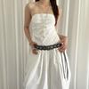 Round Leather Waist Belt Black Coffee Dress Jeans Belt American Women's Rivet Belt  Spicy Girls