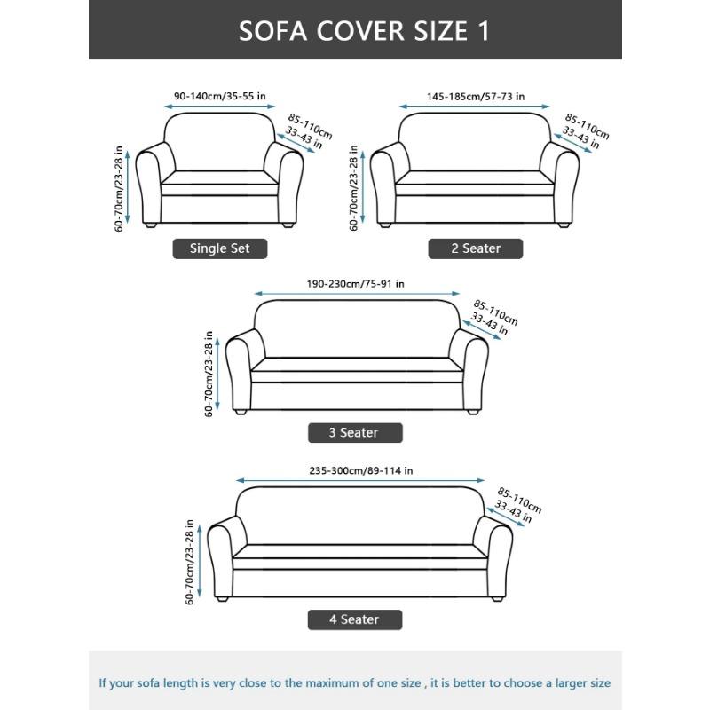 1pc Flower Printed Elastic Sofa Cover Antidirty Spandex Sofa Cover Furniture Protector for Bedroom Office Living Room Home Decor