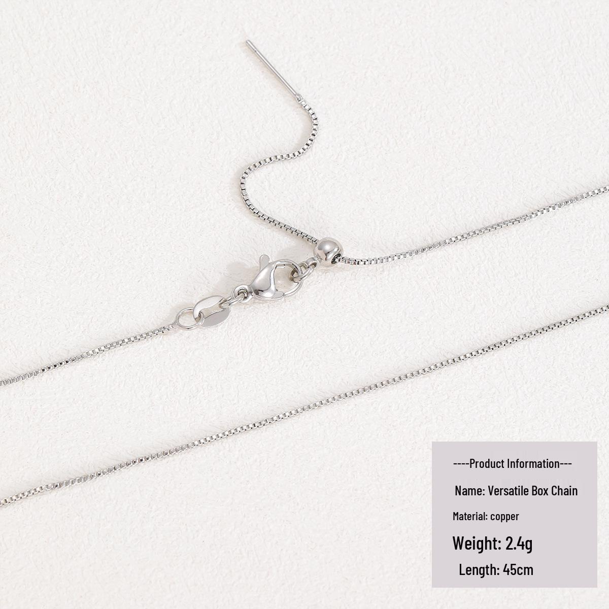 

SHEIN Silver Alphabet Necklace with Zircon Copper Pendant
