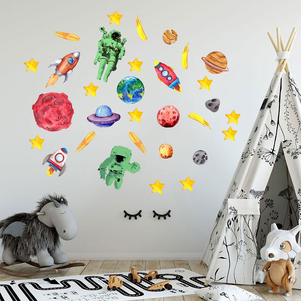 

31Pcs DIY Space Spaceship Themed Glowing Home Wall Sticker Luminous Children Room Decor