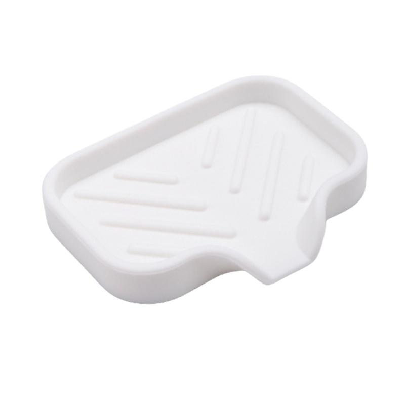 

Creative Silicone Soap Box With Anti-water Design For Japanese-style Bathroom Grey S белый