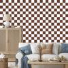 Checkerboard Wallpaper White and Rust for Living Room and Bedroom 50x1000