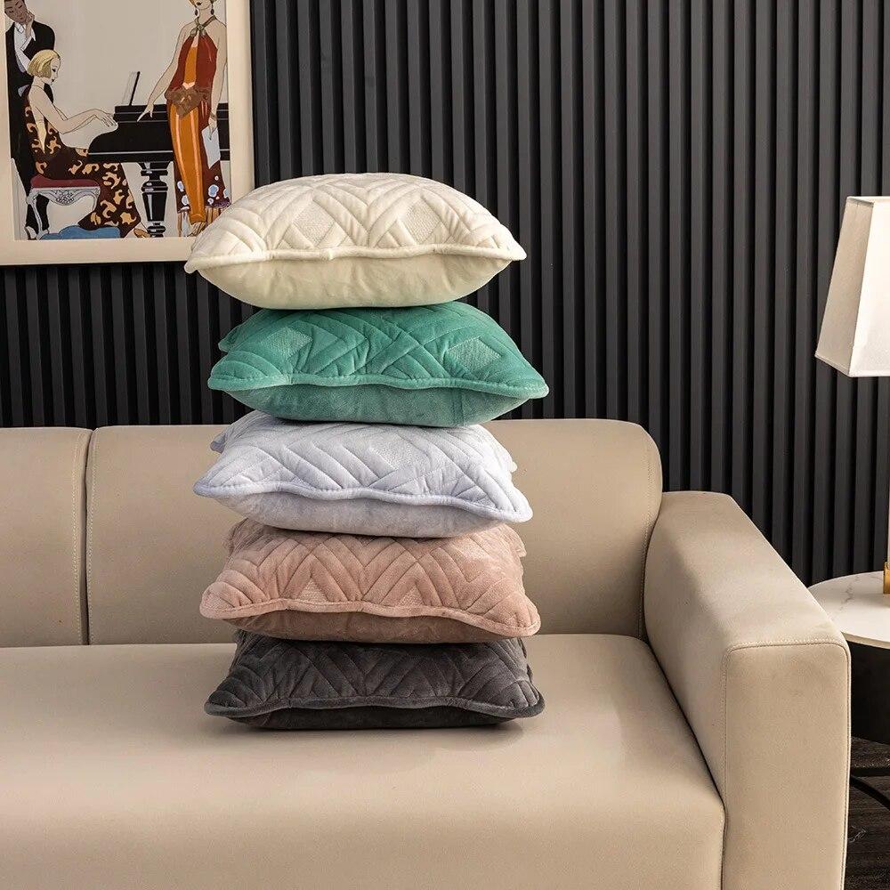 Fashion Winter Sofa Cover Thick Comfortable Plush Living Room Sofa Cushion Warm Non-Slip Velvet Sofa Backrest Armrest Cushion