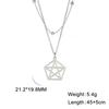 Cazador Pentagram Pentagonal Pendant Necklace for Women Heart Star Geometric Stainless Steel Chain Necklaces Jewelry Wholesale