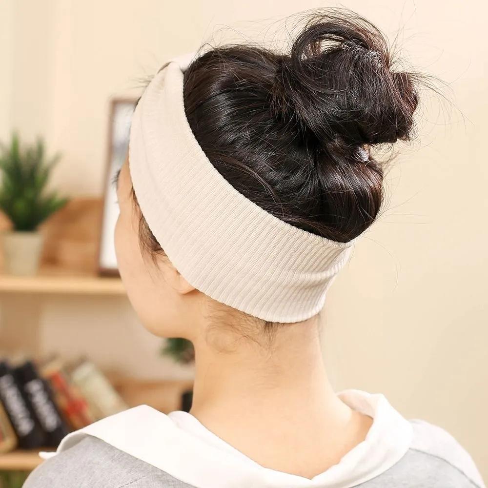 Daily Headband Designer Headband Angel Scrunchie Ribbon Ribbed Turban Ivory