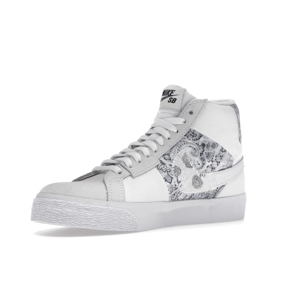 Nike Zoom Blazer Mid Premium SB Paisley Pack - Floral Unisex Sneakers White Pure-Platinum Smoke-Grey DM0859-100