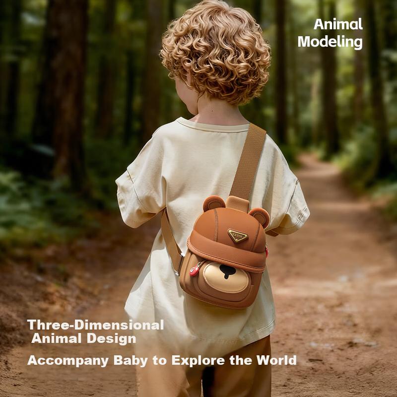 Germ Multifunctional Mini Kids Crossbody Bag Water-Resistant Lightweight Chest Bag Outdoor Travel Cocoa