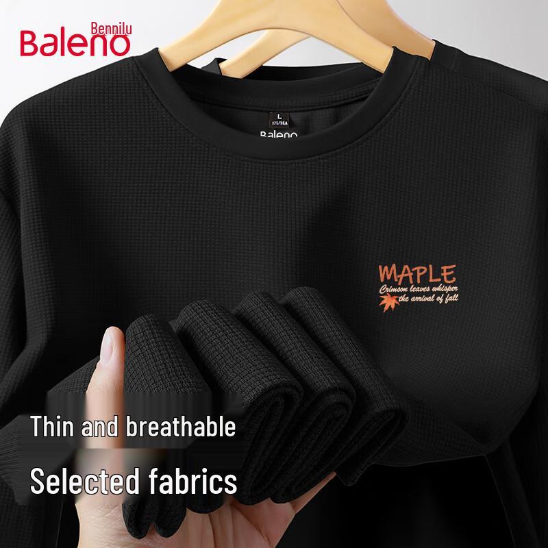 Baleno Men s Waffle Knit Crew Neck Long Sleeve T-Shirt XL