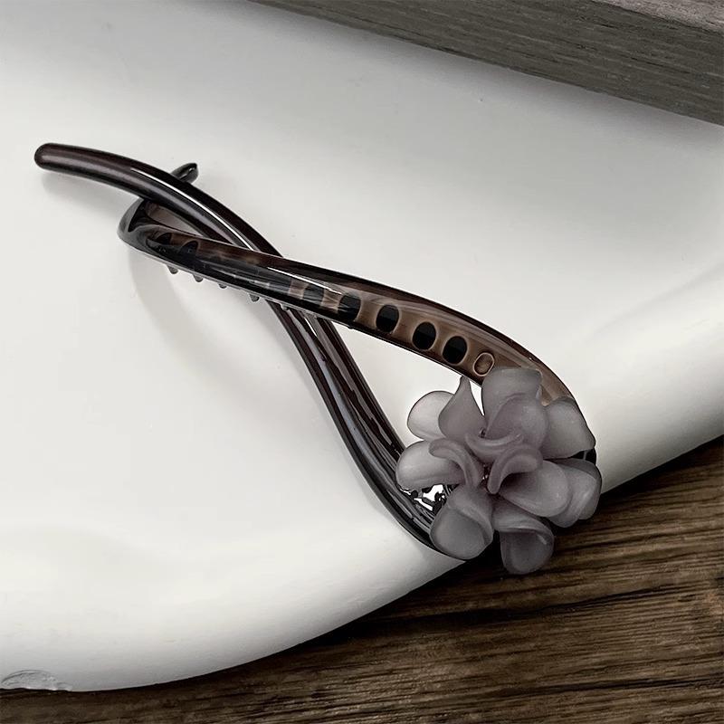 Vintage Smirk Bead Twist Clip One Line Hair Clip Women's Back of The Head Bun Grab Clip 2024 New Premium Hair Accessories