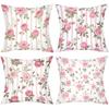 Pink Rose Floral Pattern Pillows for Home Decor Polyester pillowcase, sofa decorative cushion cov Headboard Pillow