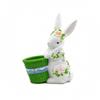 Hare Flowerpot Ornament Resin Planter Floral Details Basket