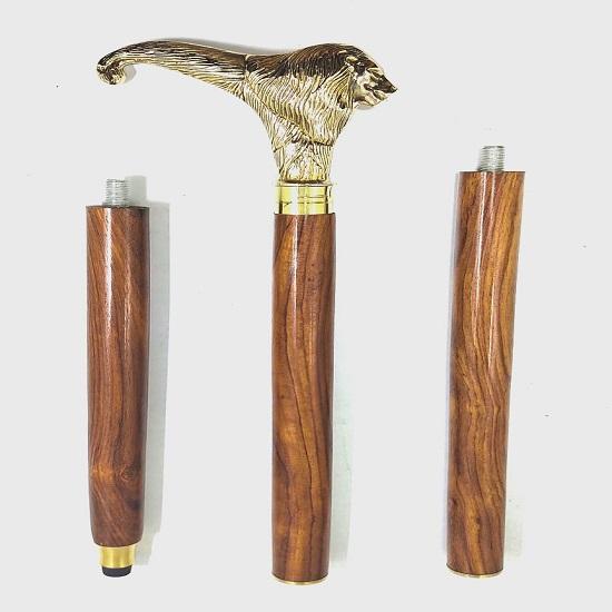 Laski i laski do chodzenia z mosiężną rękojeścią dla mężczyzn kobiet 91,44 cm brązowe drewno lwia twarz mosiężna rękojeść unisex derby składana laska