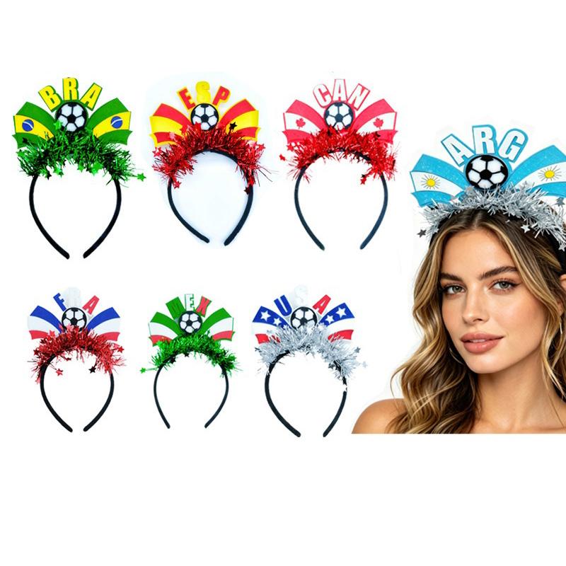 2026 Football Cheer Headband, National Flag Team Support Headwear, Cheerleader Hair Accessories, Game Celebration Decorations