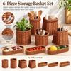 Household Rattan Wicker Basket  Restaurant Serving Tabletop Display