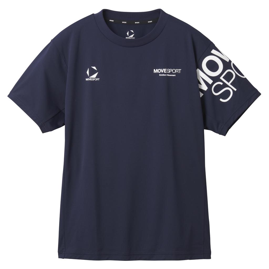 Move Sports Coolist by Move Round Short NV00 T-Shirt Descente, Sport, Sweat-Wicking, Quick-Drying, Heat-Dissipating, Cooling, Neck, Sleeve, Men's,