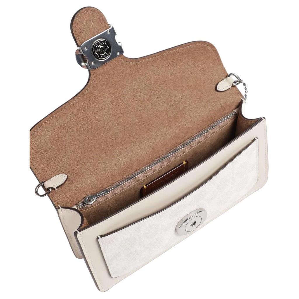 Coach Tabby 21 Logo Print Leather Handbag Women handbags Chalk-White CE774-LHXUN