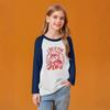Kids' Fashionable Comfortable Christmas Print Neck Pullover Long Sleeve Top