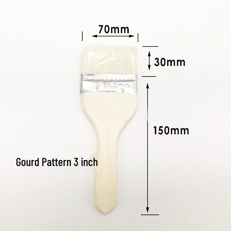 Wool Soft Bristle Barbecue Brush – Water-based Paint & Baking Brush with Long Handle, Available In Sizes 1-5 Inches