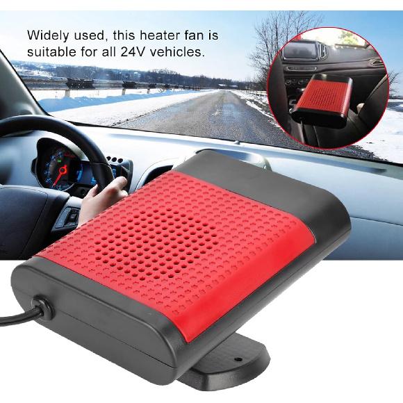 Car Heater 24V Auto Portable Cooling Heating Fan Air Purify Winter Windshield Defogger Defroster Demister with Mat