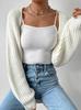 European & American Double Sleeve Off-the-Shoulder V-Neck Knit Scarf for Women
