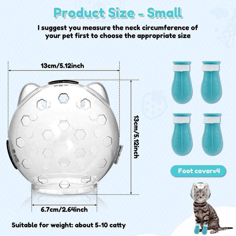 Cat Muzzle Anti-Bite Breathable Protective Space Hood Mask Cover Muzzle Helmet Cat Grooming Transparent Space Hood Pets Supplies