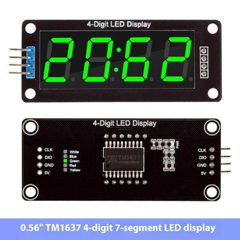 High Brightness TM1637 4Digit 0.56Inch LED Display Module Multiple Color Option for DIY Electronics Projects Application