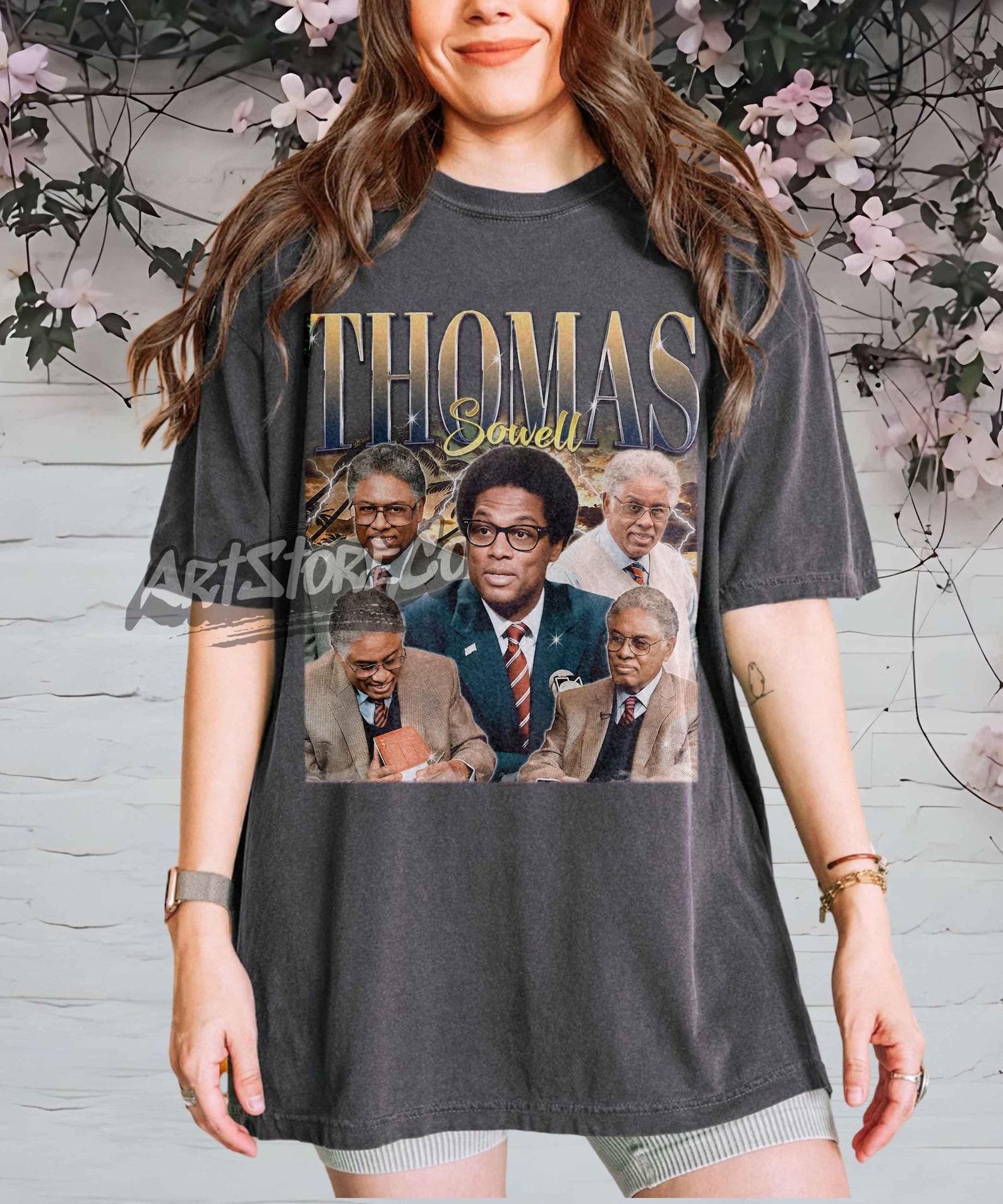 Thomas Sowell Vintage Style Portrait T-Shirt, Retro Graphic Tee 3XL