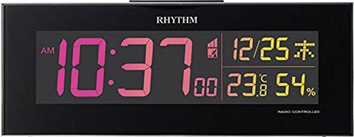 RHYTHM Iroria Alarm Clock, Radio-Controlled, Digital, Gradient LED, 365-Color Display, AC Powered, White, 8RZ173SR03