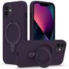 For iPhone 11 Magnetic Case with Ring Kickstand PC+Silicone Drop-Proof Phone Cover