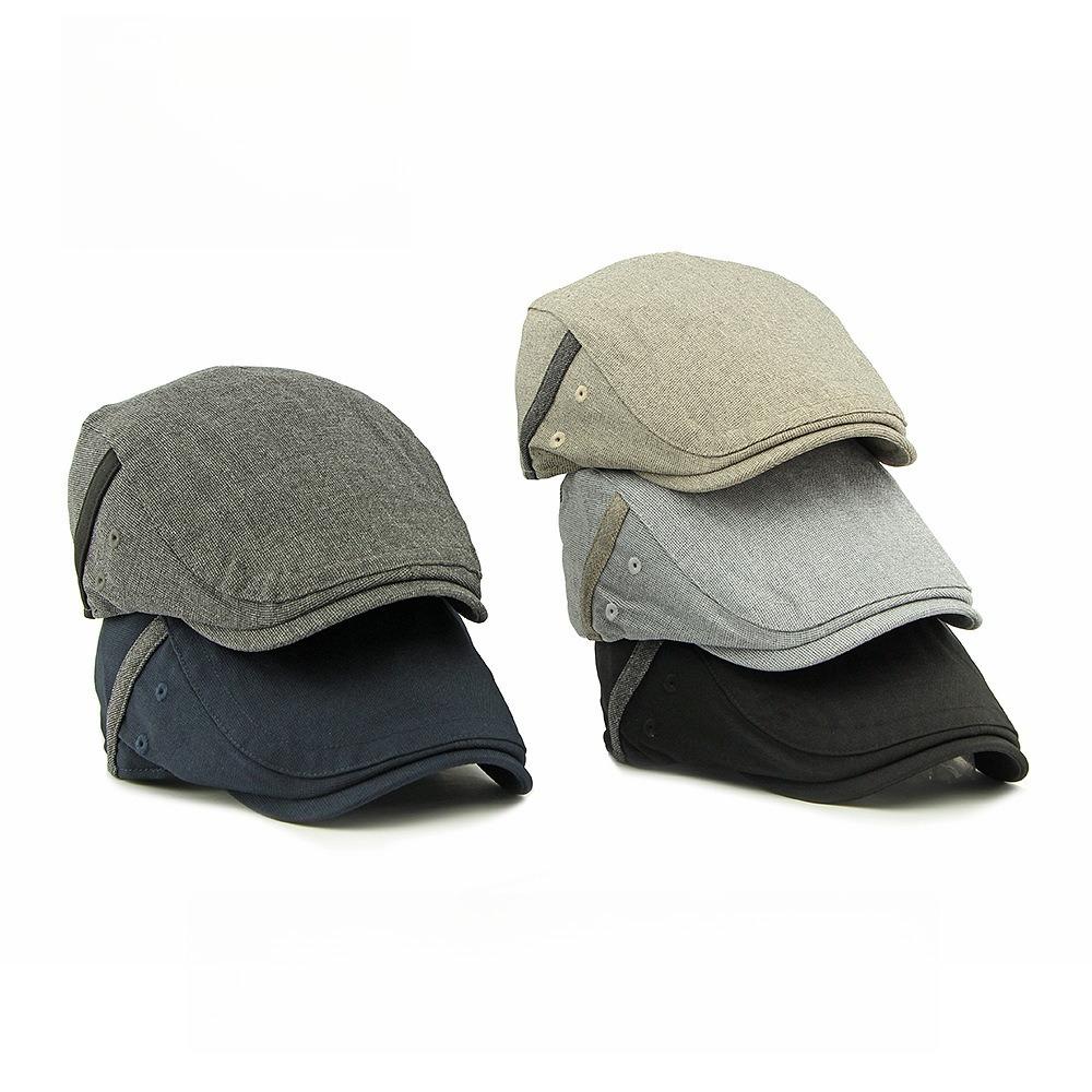 Unisex British Retro Flat Cap Breathable Linen Ivy Cabbie Hat Duckbill Painter Beret Cap Literary Hipster Casual Peaked Hat
