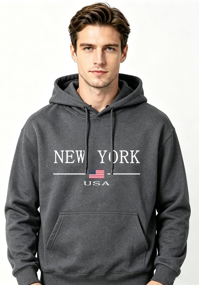 Erkek Kadın New York ABD Şehir Kapüşonluları Moda Harf Baskılı Grafik Sweatshirtler Bol Rahat Harajuku Kapüşonlu Üst Spor Giyim