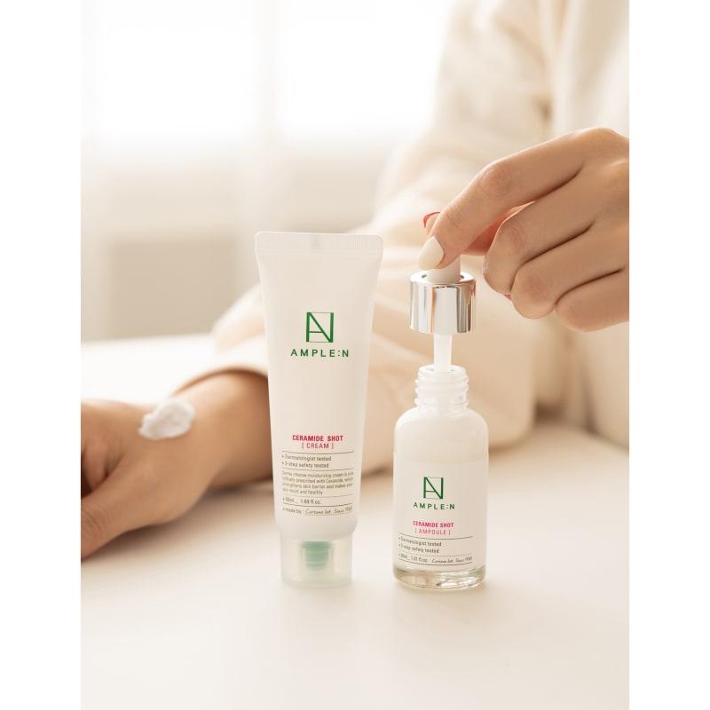 24k Gold Shot Ampoule 100ML X Ceramide Shot SET (1 Large 100ml Cera Ampoule + 1 50ml Cera Cream + 2 Cera Mask Packs)