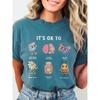 It's Ok To Women's Tee - Mental Health Awareness Graphic, Casual Teal Top