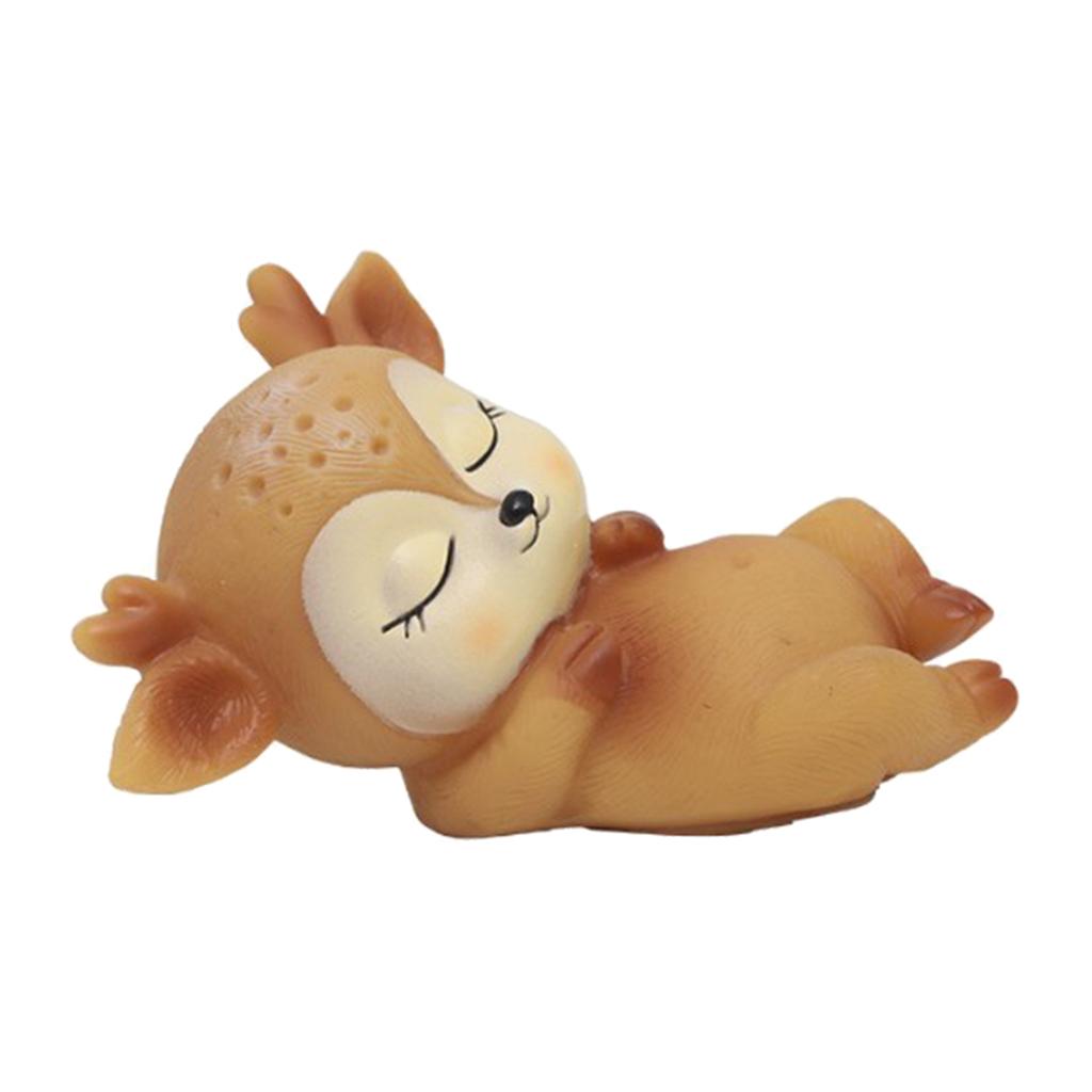 Deer Figurines Toys Home Decor Resin Ornament Cake Topper Party Desktop Decoration for Birthday Gifts