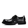 Men's Genuine Leather Low-Top Business Casual Lace-Up Shoes with Thick Sole and Round Toe