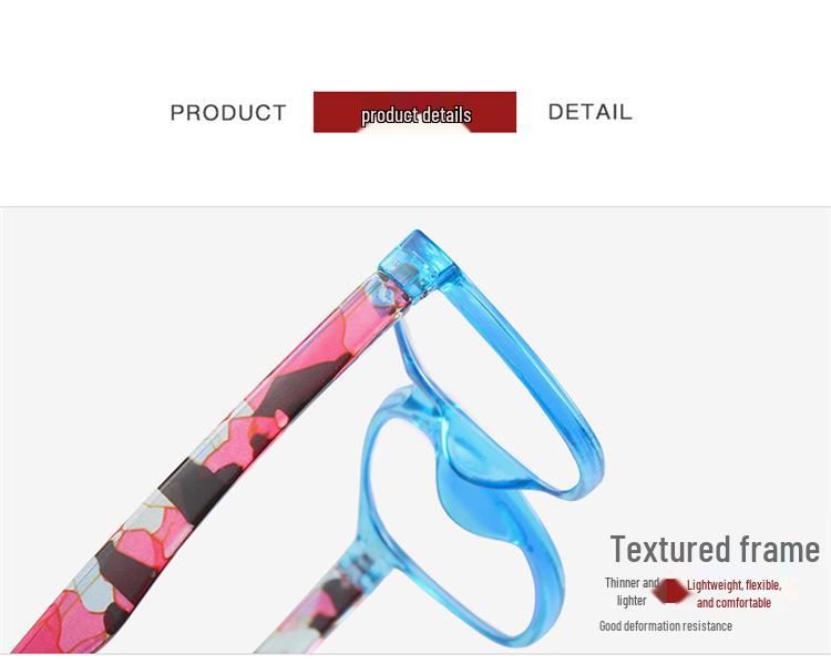 Printed Anti-Blue Light High-Definition Unisex Chinese Style Square Frame Reading Glasses