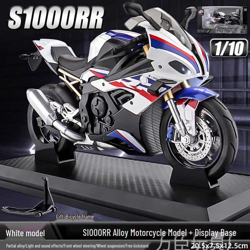 Alloy 1:10 BMW S1000RR Motorcycle Model with Sound and Light Features