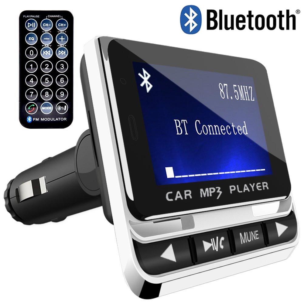 Velký LCD displej Bezdrátový FM vysílač Bluetooth Podpora hudebního přehrávače do auta TF/SD/MMC/MP3/CD/DVD