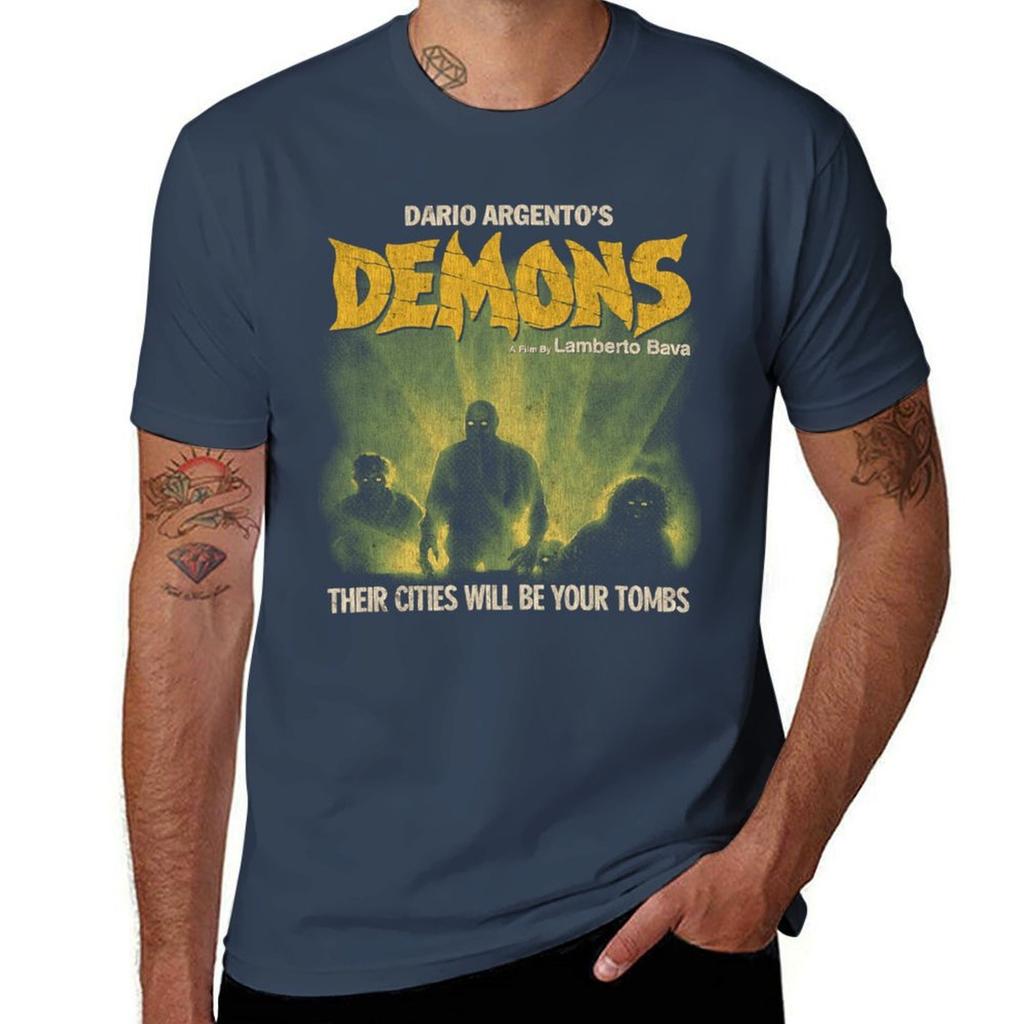 Demons, Dario Argento, Italian Horror, Giallo (1) T-Shirt men t shirt cotton 100% printed t shirts for man T-Shirt