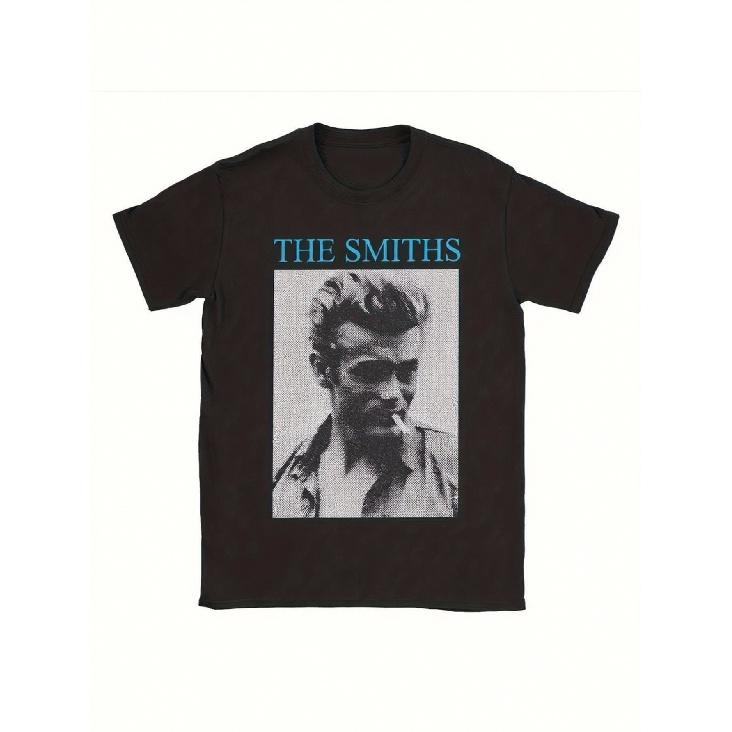 The Smiths Men s Vintage Band T-Shirt Morrissey Portrait & Iconic Logo Print Official Morrissey Face & Smiths Logo Design Soft Breathable Loose Fit S чёрный