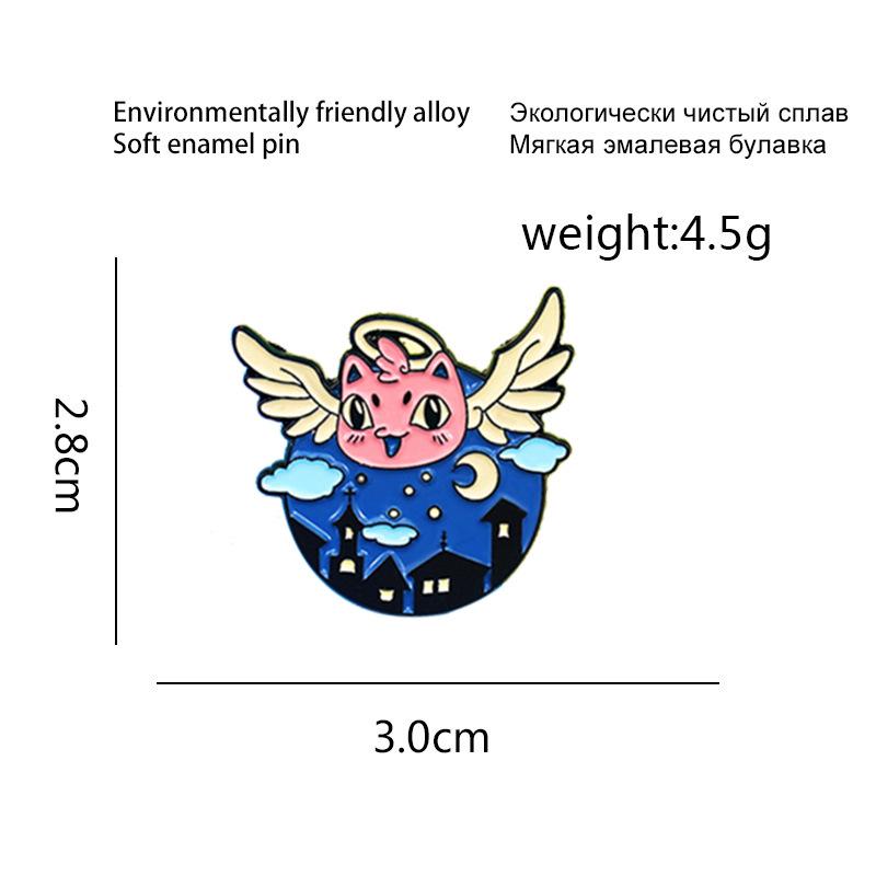 Fashionable Creative Enamel Angel Pin: Brings Good Luck To Families At Night