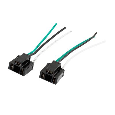 ACROPIX Headlight Connector Adapter H4 Lamp Bulb Socket Universal Black 2pcs