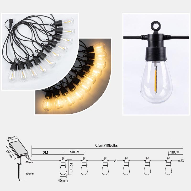 LED Waterproof Solar Camping Light Strip for Tents and Awnings