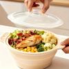 Foldable Silicone Steamer Bowl with Lid Food-Grade Microwave Cookware Multi-Use Steamer Bowl for Cooking Camping Dishwasher Safe