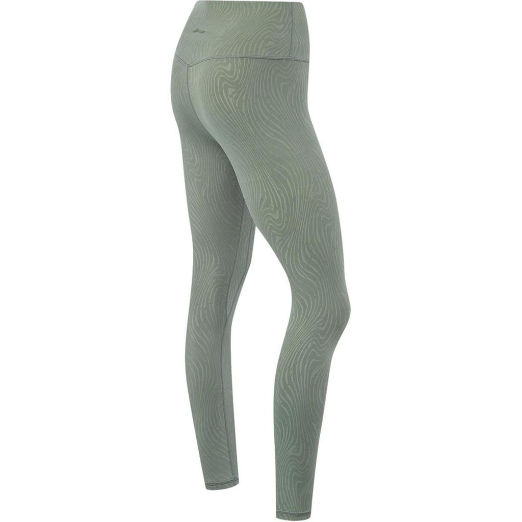 Li-Ning Full Print High Waist Comfortable Breathable Tight Sports Leggings Women Leggings Gray-Green AULU024-3