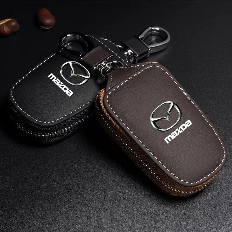 Modne etui na kluczyk samochodowy ze skóry PU Pokrowiec Brelok Ochronne do Mazda 3 6 CX5 2 CX3 CX9 MX5 RX8 Axela Demio Atenza MS GJI