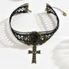 Dark Romance Gothic Lace Necklace Adornment Sturdy Chokers Neckchain Adornment for Fashion Enthusiasts